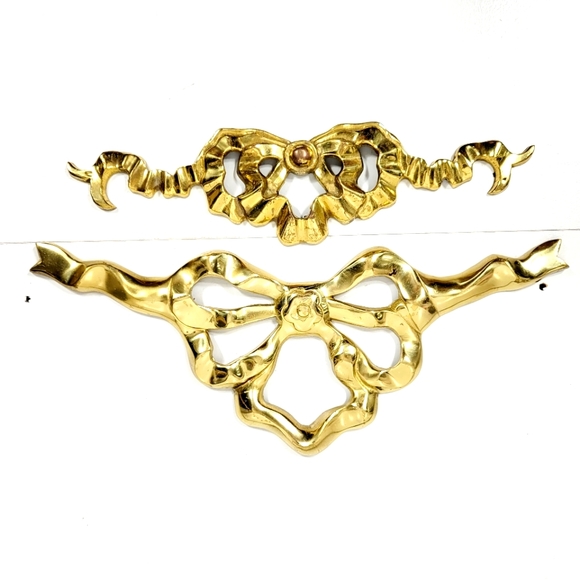 Wall Decor Vintage Set Of Brass Bows Wall Decor Poshmark